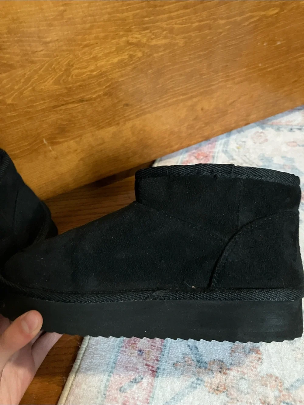 Black Suede Short Ankle Boots